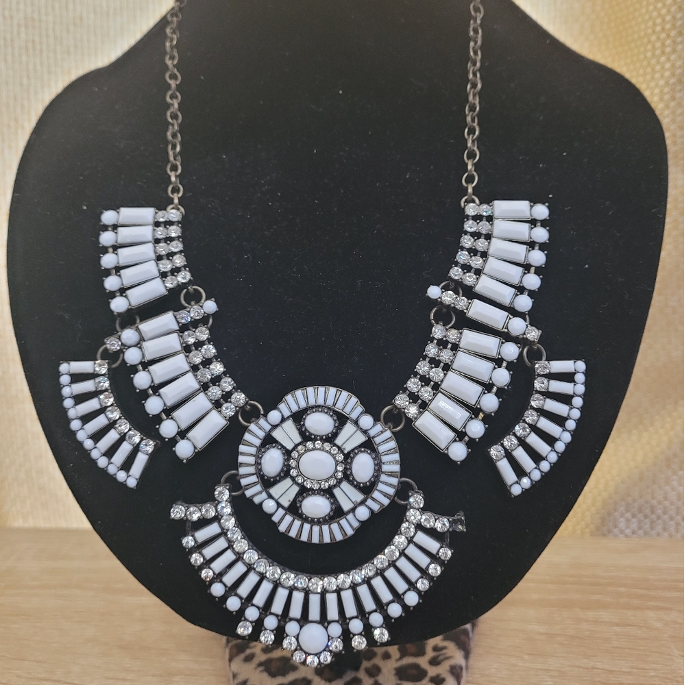 Beautiful White Statement Necklace